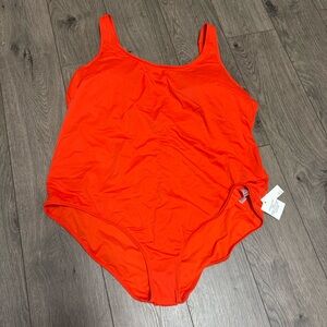 Orange basic one piece swimsuit 3XL